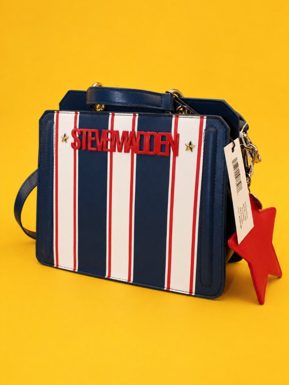 Steve Madden - Red, white, and blue striped satchel